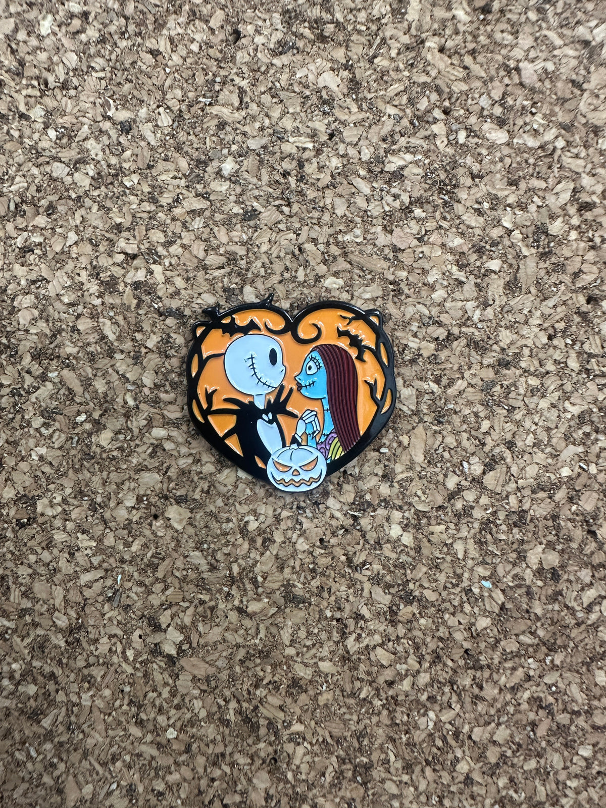 The Nightmare Before Christmas Jack & Sally Heart Pin Badge