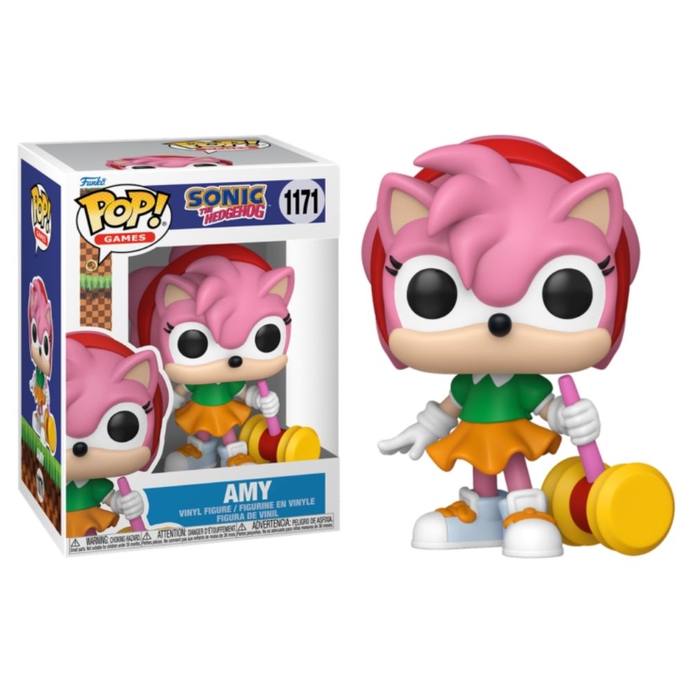 Sonic The Hedgehog POP! Games Vinyl Figures Amy Rose with Piko Hammer 9cm