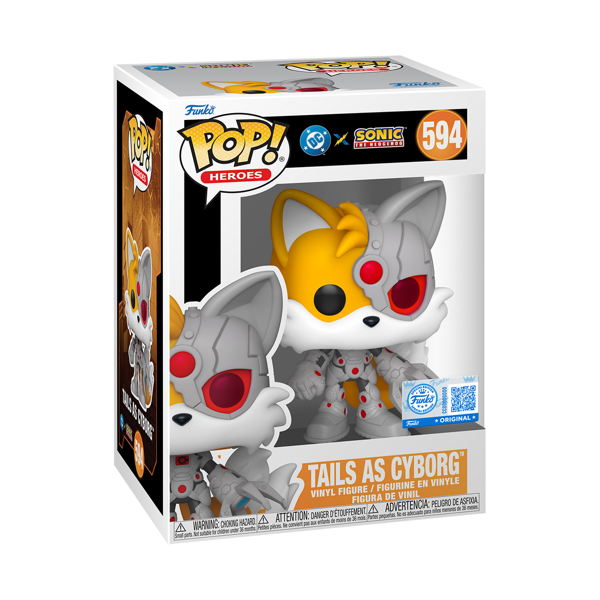 DC x Sonic the Hedgehog POP! Heroes Vinyl Figure Tails as Cyborg 9 cm