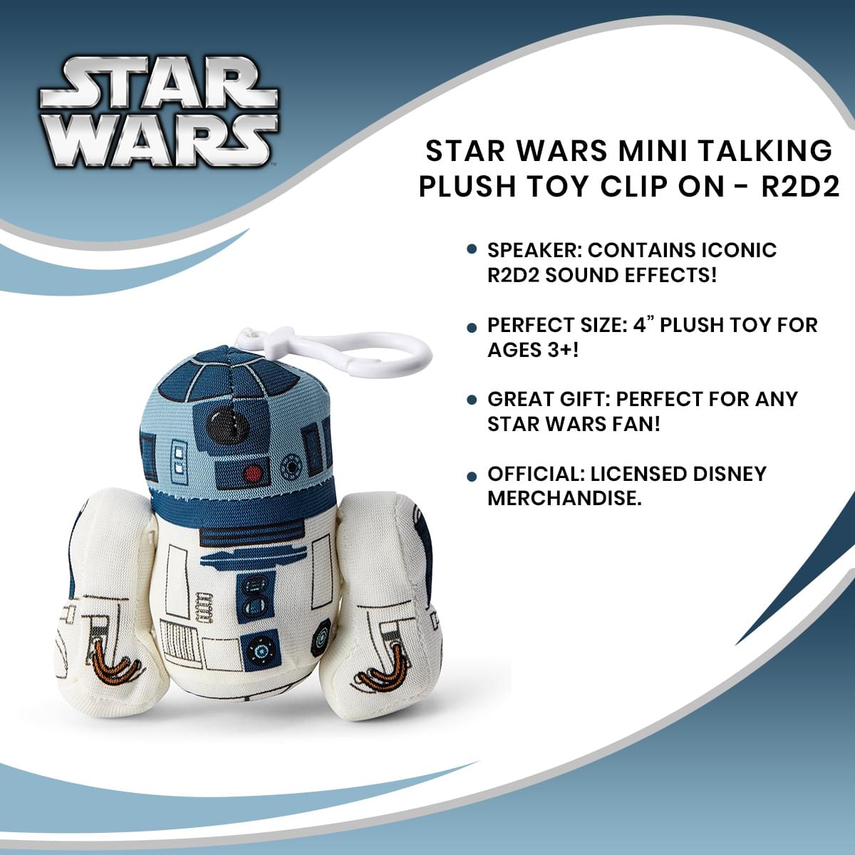 Star Wars R2-D2 Talking Plush Keyclip