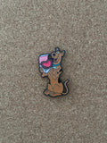 Scooby Doo With Heart Cake Pin Badge