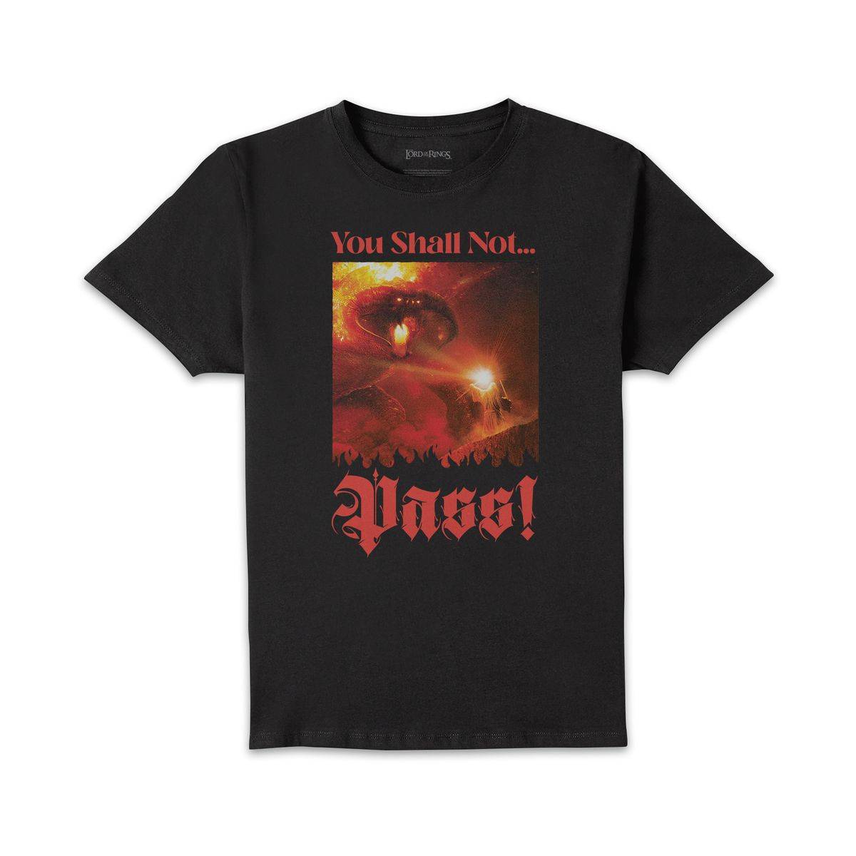 Lord Of The Rings You Shall Not Pass! Black T-Shirt