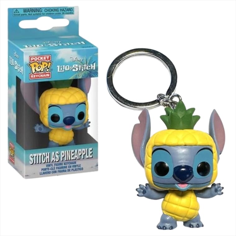 Lilo & Stitch Pocket POP! Vinyl Keychains 4 cm Stitch as Pineapple