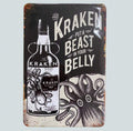 Kraken Metal Sign