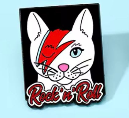 David Bowie Cat Pin Badge