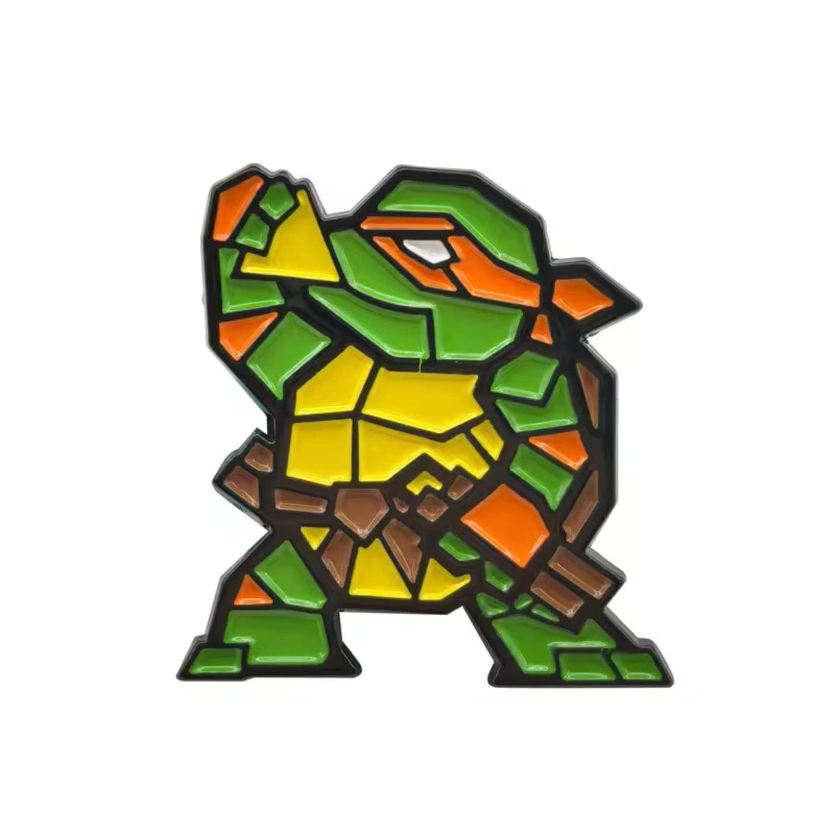 Teenage Mutant Ninja Turtles Michelangelo Geometric Pin Badge