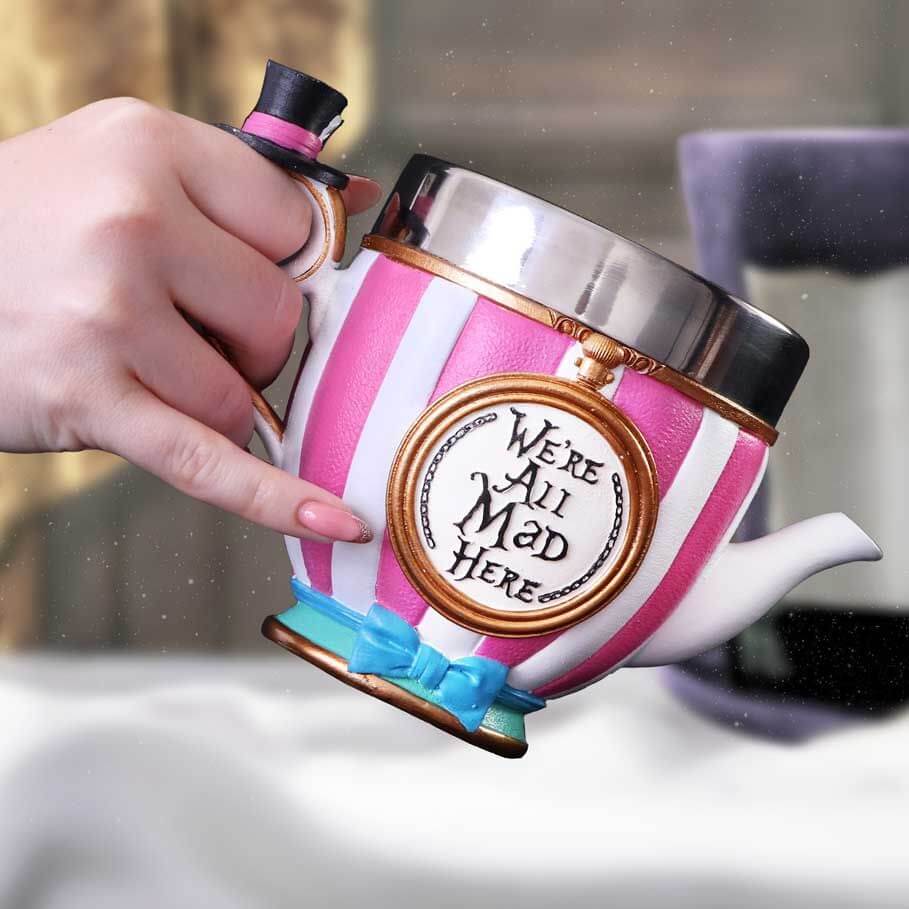 Wonderland Weâ€™re All Mad Here Pinkys Up Cup