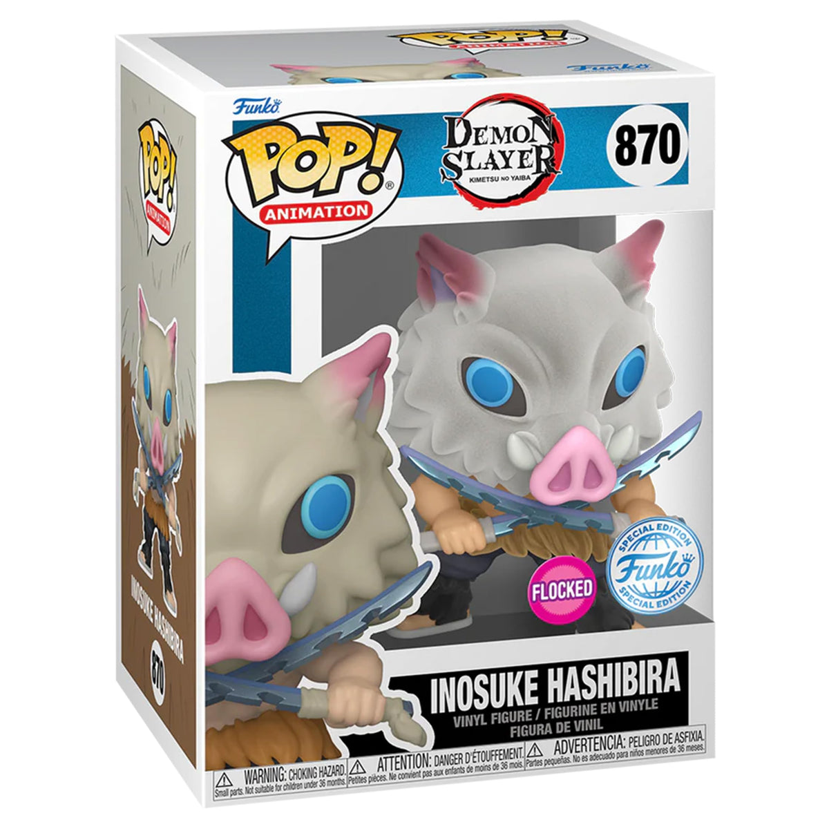 Demon Slayer 870 Inosuke Hashibira Flocked Funko Pop! Vinyl Figure