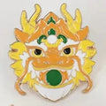 Chinese Dragon Gold & Yellow Pin Badge