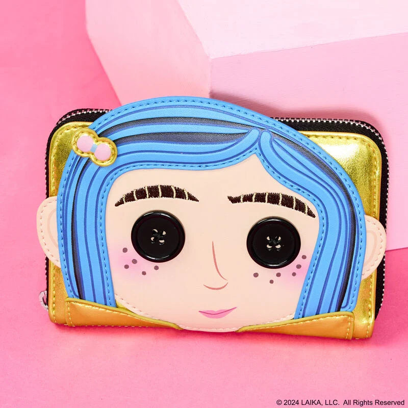 Coraline Doll Cosplay Zip Around Wallet by Loungefly