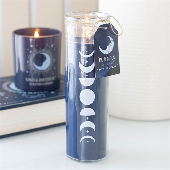 Blue Moon Lunar Cycles Print Fig And Vanilla Tube Candle