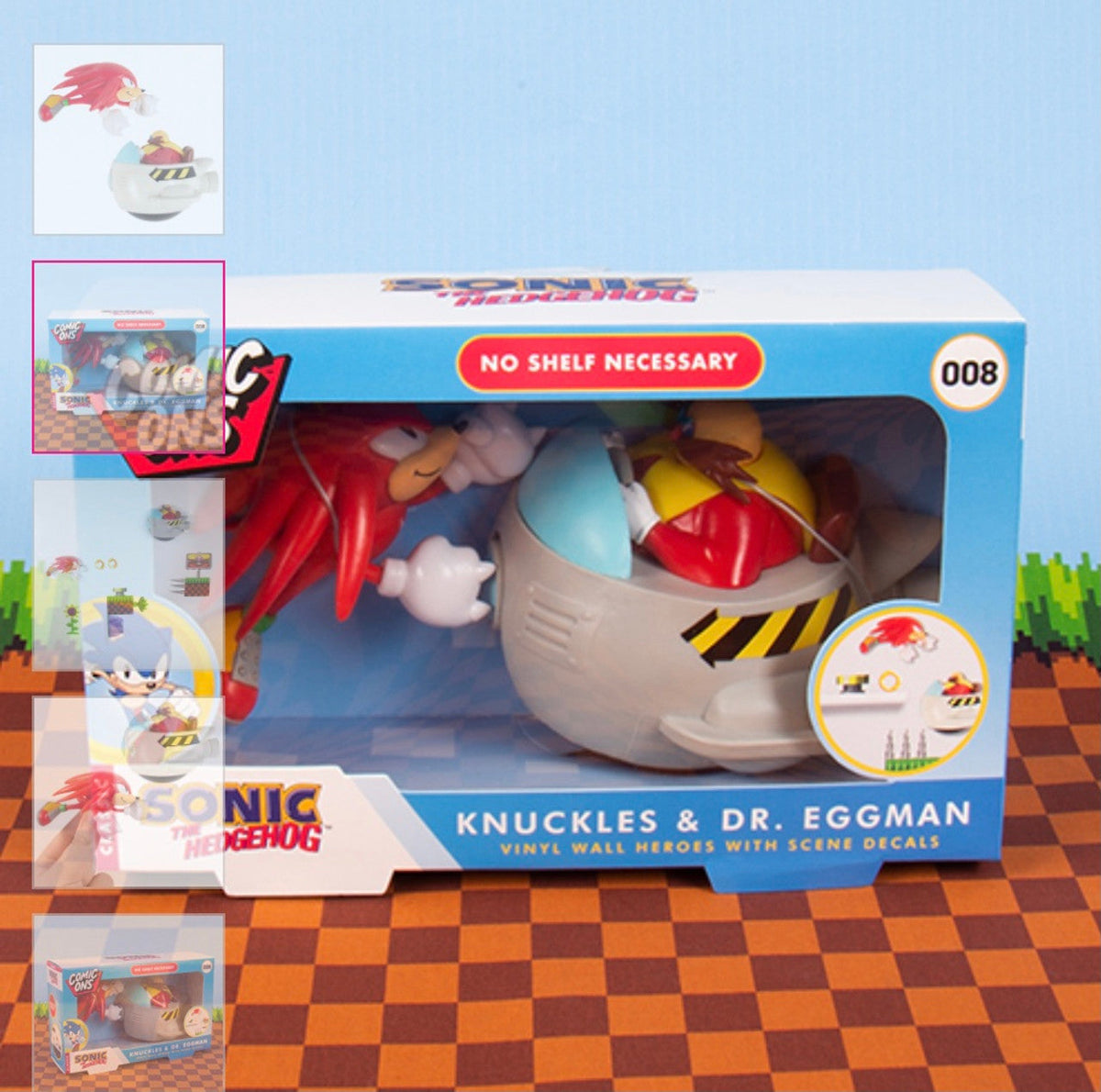 Sonic the Hedgehog Knuckles & Dr. Eggman Comic Ons Vinyl Wall Heroes