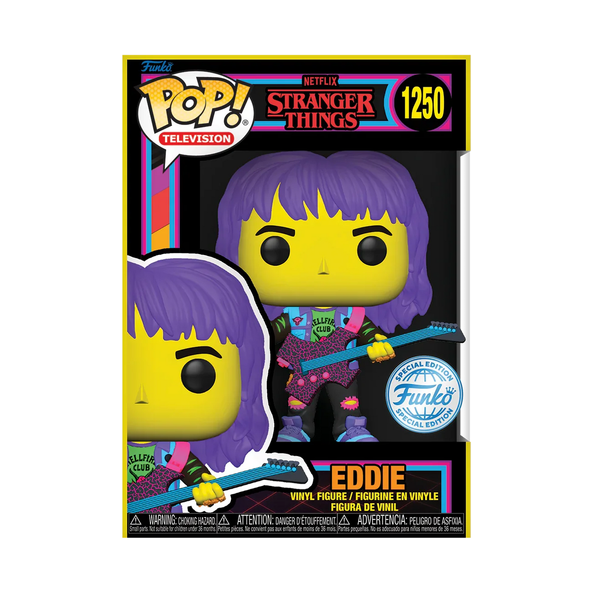 Stranger Things 1250 Eddie Blacklight Funko Pop! Vinyl Figure