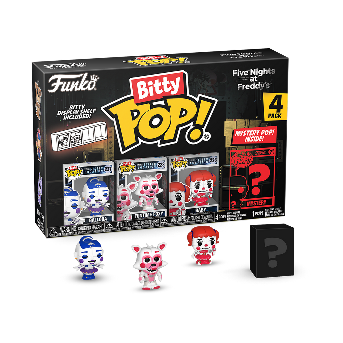 Five Nights at Freddyâ€™s Ballora, Foxy, Baby 4-Pack Funko Bitty Pop! Vinyl Figures