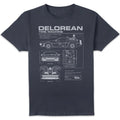 Back To The Future DeLorean Schematic Navy T-Shirt