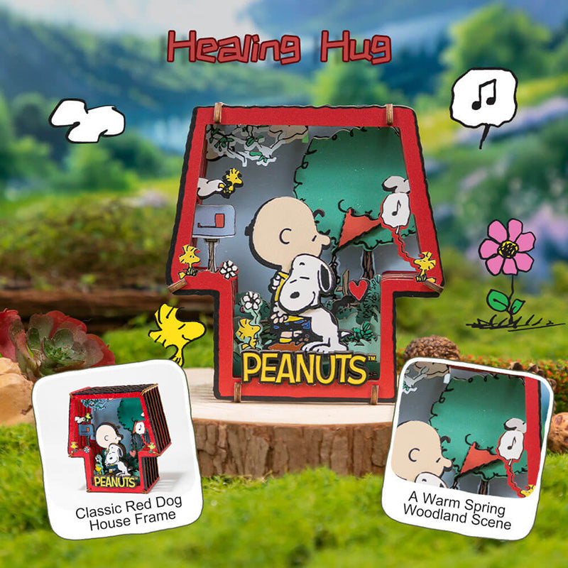 Peanuts Puremind Model Kit Wooden Theater Healing Hug
