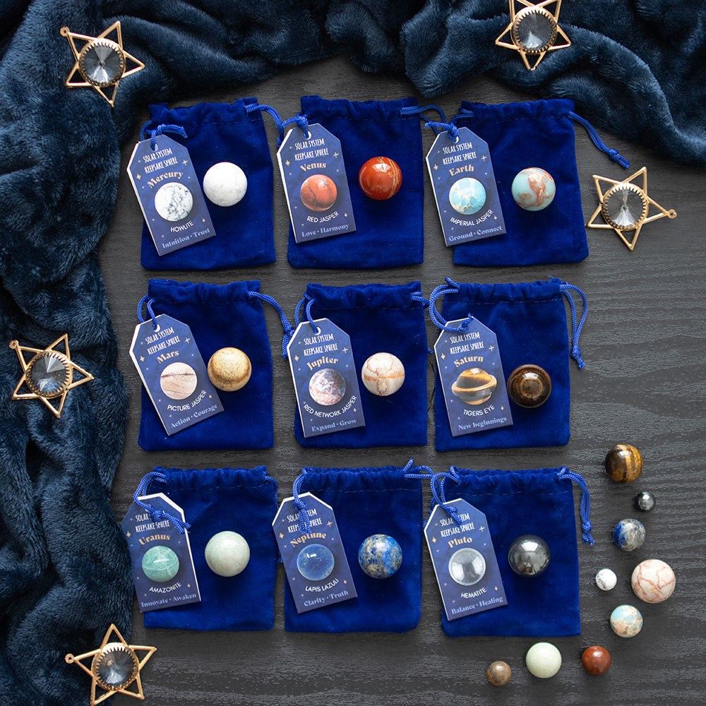 Solar System Gemstone Sphere in a Bag
